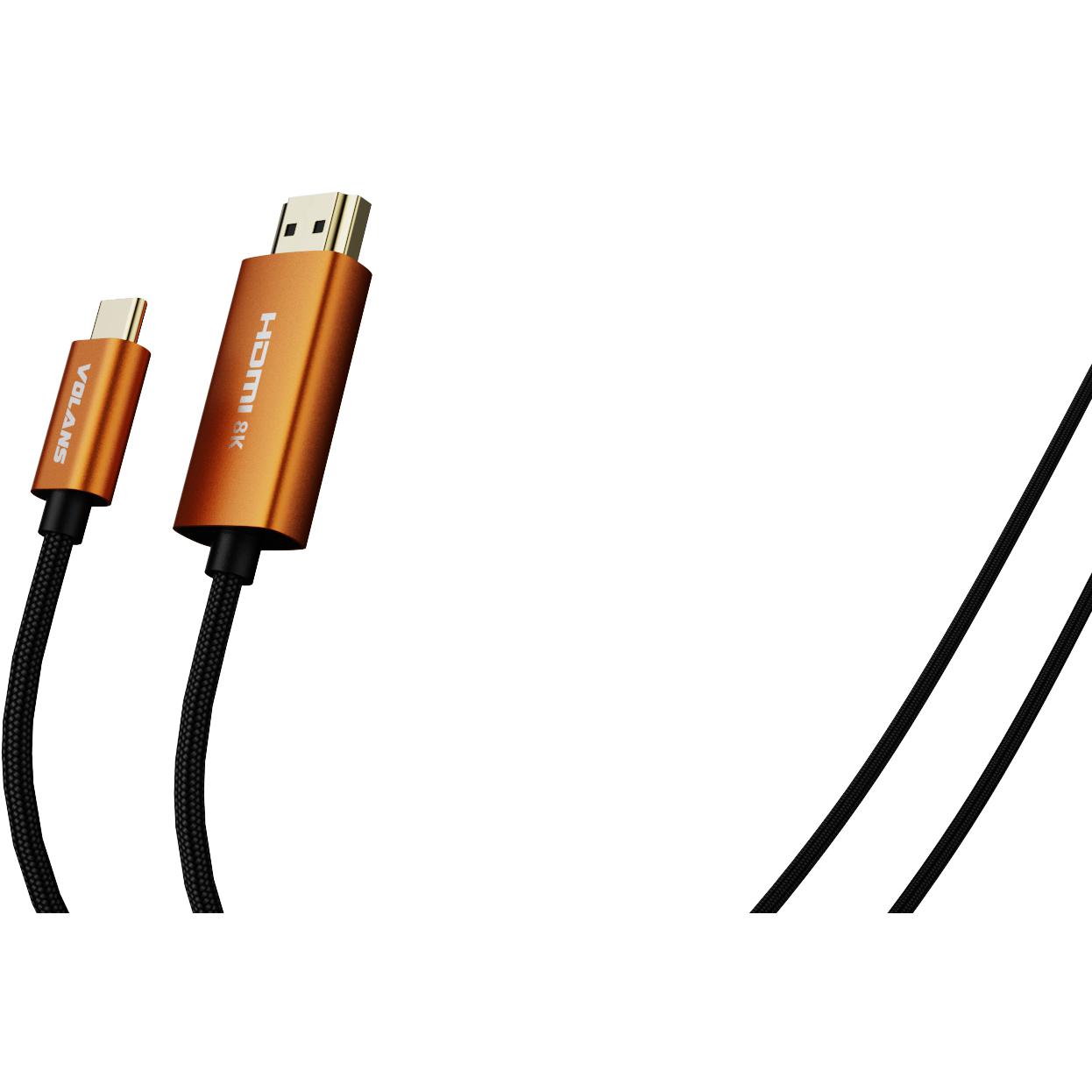 A large main feature product image of Volans Ultra 8K USB Type-C to HDMI 2.1 Cable (2m)