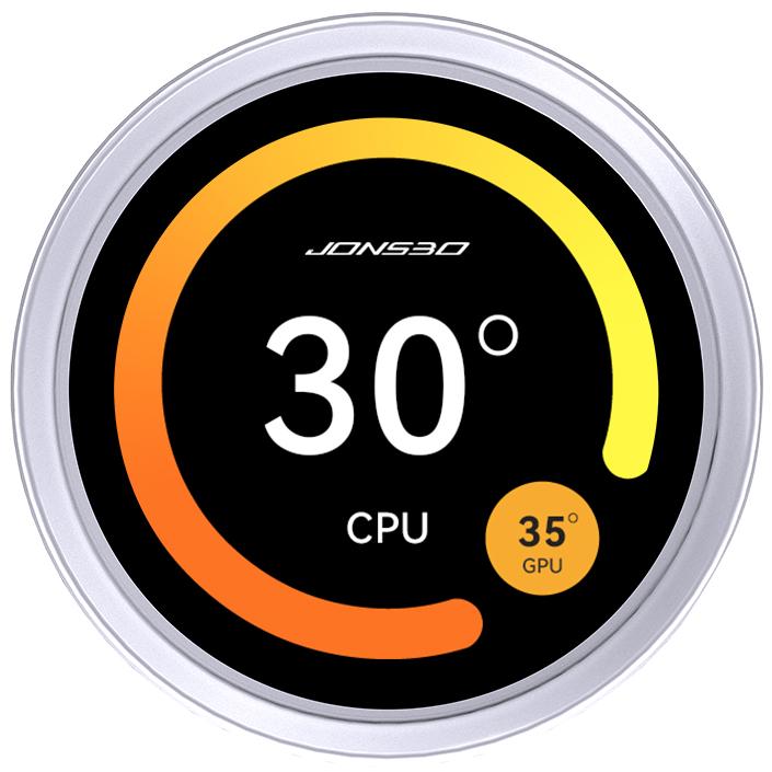 A large main feature product image of Jonsbo TF2-360SC 360mm AIO CPU Liquid Cooler with 2.1" LCD Display - White