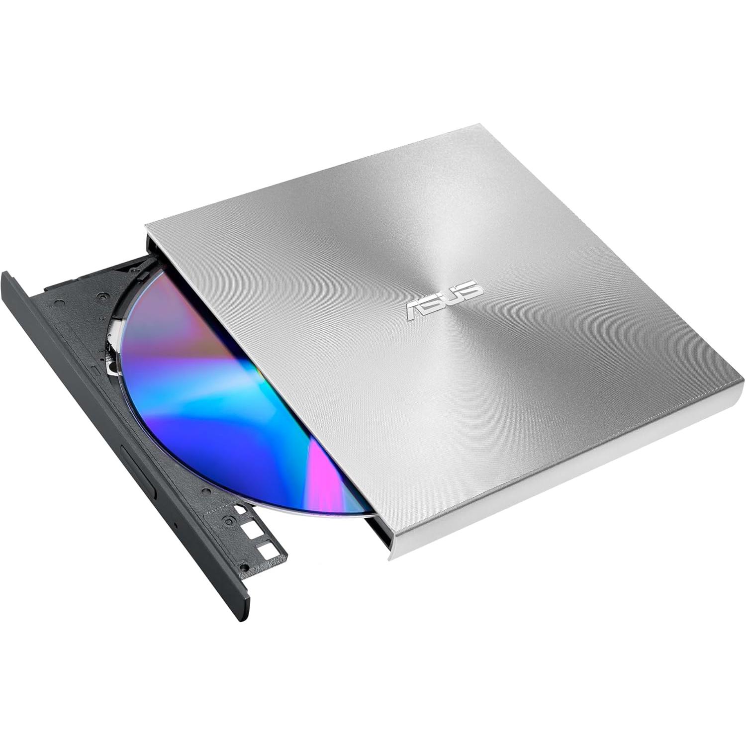 A large main feature product image of ASUS ZenDrive U8M Ultra Slim External USB C DVD Drive