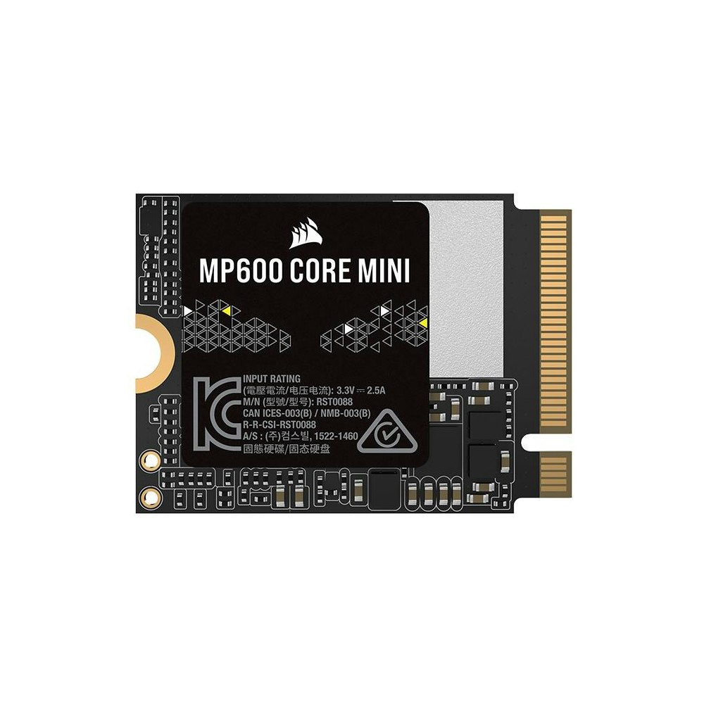 A large main feature product image of Corsair MP600 CORE MINI PCIe Gen4 NVMe M.2 2230 SSD - 2TB