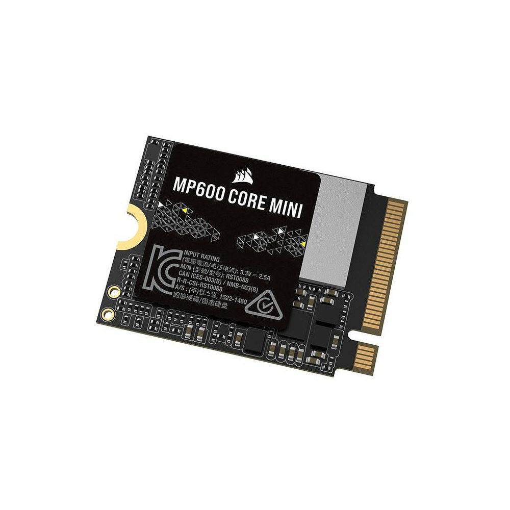 A large main feature product image of Corsair MP600 CORE MINI PCIe Gen4 NVMe M.2 2230 SSD - 2TB