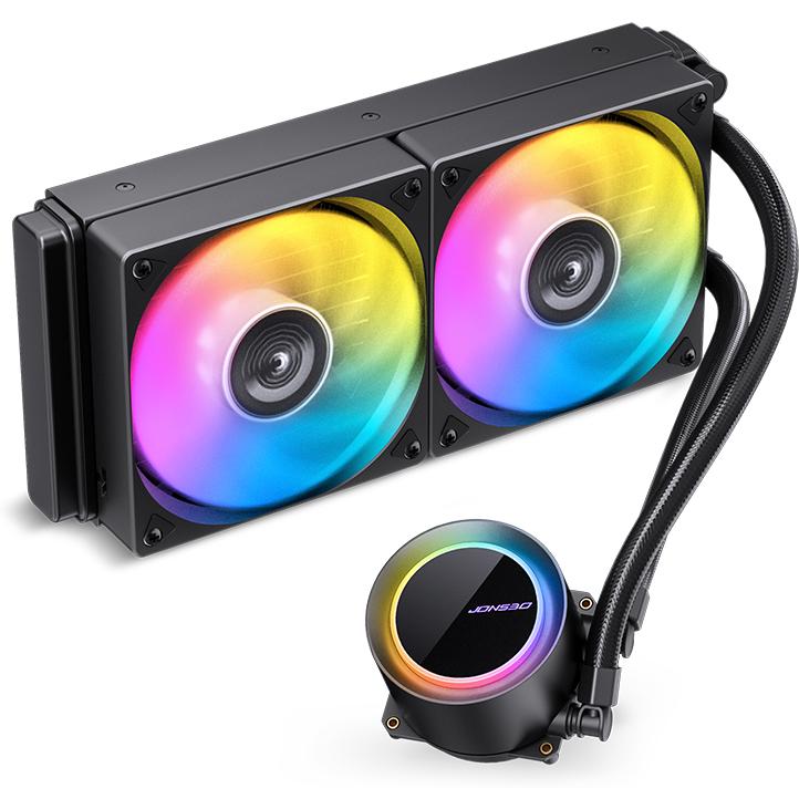 A large main feature product image of Jonsbo TG-240 ARGB 240mm AIO CPU Liquid Cooler (Black)