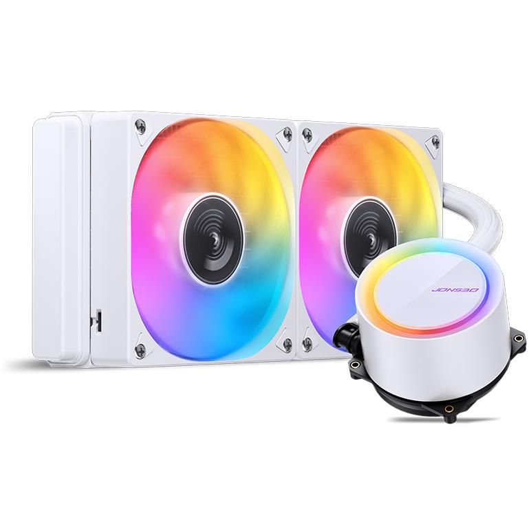 A large main feature product image of Jonsbo TG-240 ARGB 240mm AIO CPU Liquid Cooler (White)