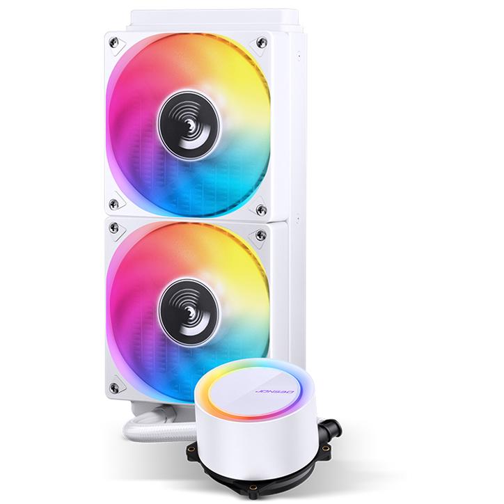 A large main feature product image of Jonsbo TG-240 ARGB 240mm AIO CPU Liquid Cooler (White)