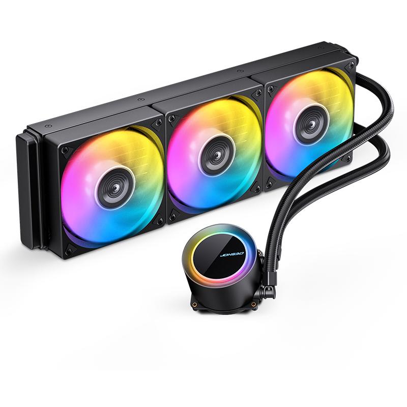A large main feature product image of Jonsbo TG-360 ARGB 360mm AIO CPU Liquid Cooler (Black)