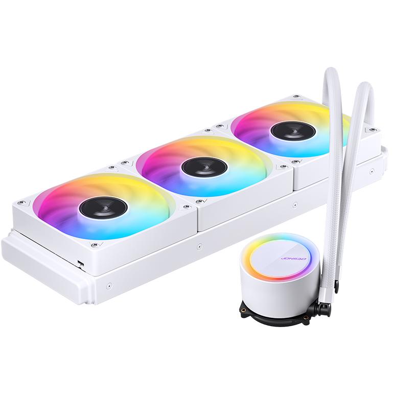 A large main feature product image of Jonsbo TG-360 ARGB 360mm AIO CPU Liquid Cooler (White)
