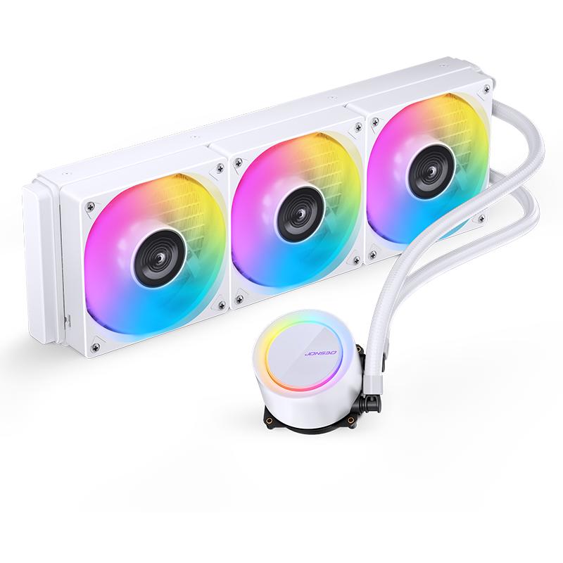 A large main feature product image of Jonsbo TG-360 ARGB 360mm AIO CPU Liquid Cooler (White)