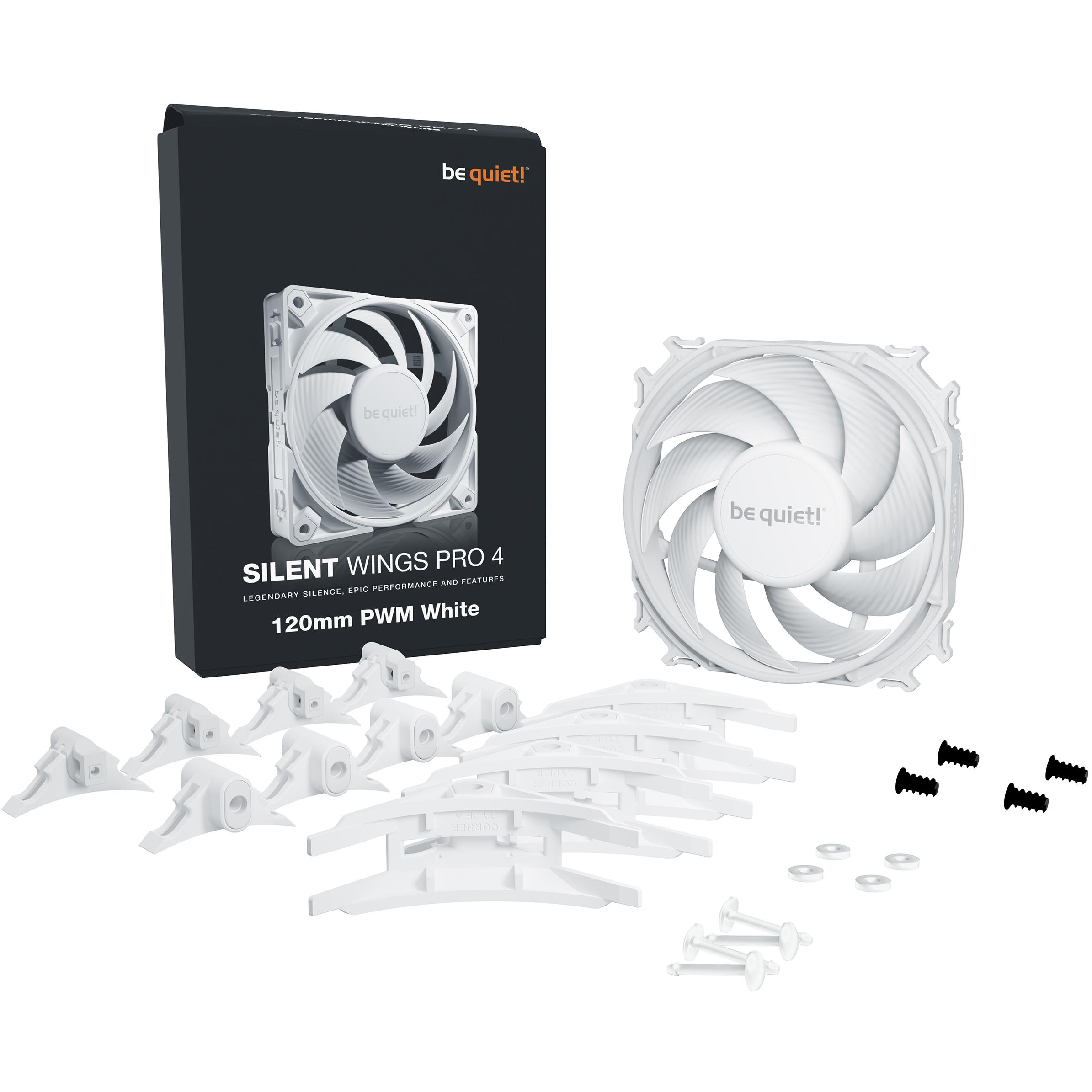 A large main feature product image of be quiet! SILENT WINGS PRO 4 120mm Performance PWM Fan (White)
