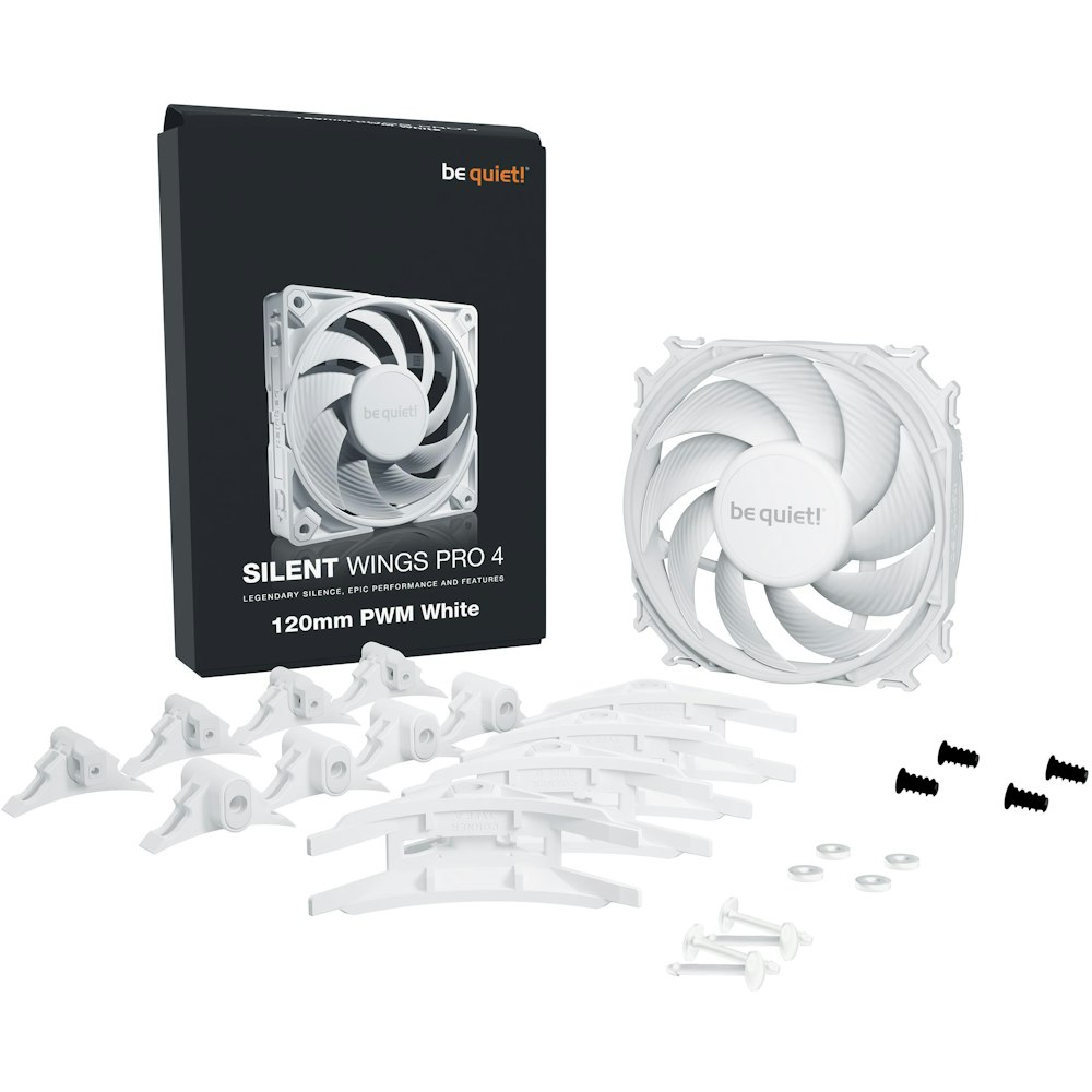 A large main feature product image of be quiet! SILENT WINGS PRO 4 120mm Performance PWM Fan (White)