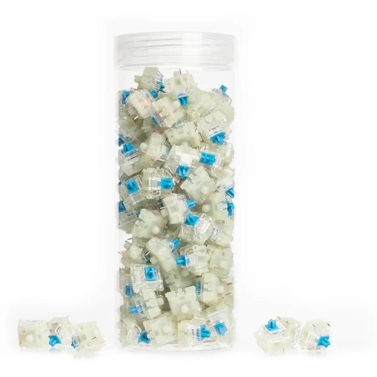 A large main feature product image of Cherry MX2A RGB Blue - 60g Clicky Switch Set (110pcs)