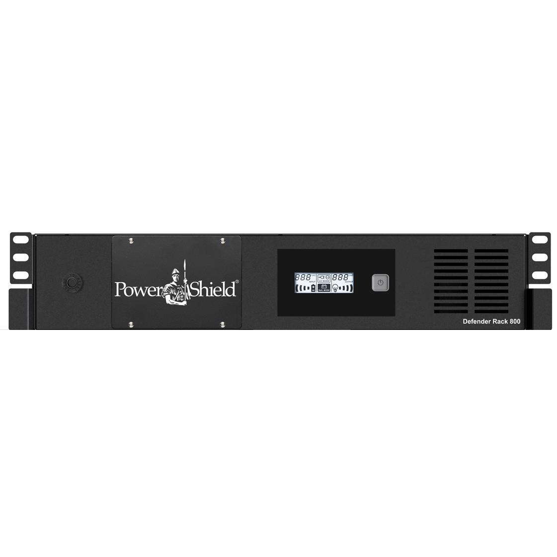 A large main feature product image of PowerShield Defender Rack 800VA - AVR Line Interactive Rackmount UPS