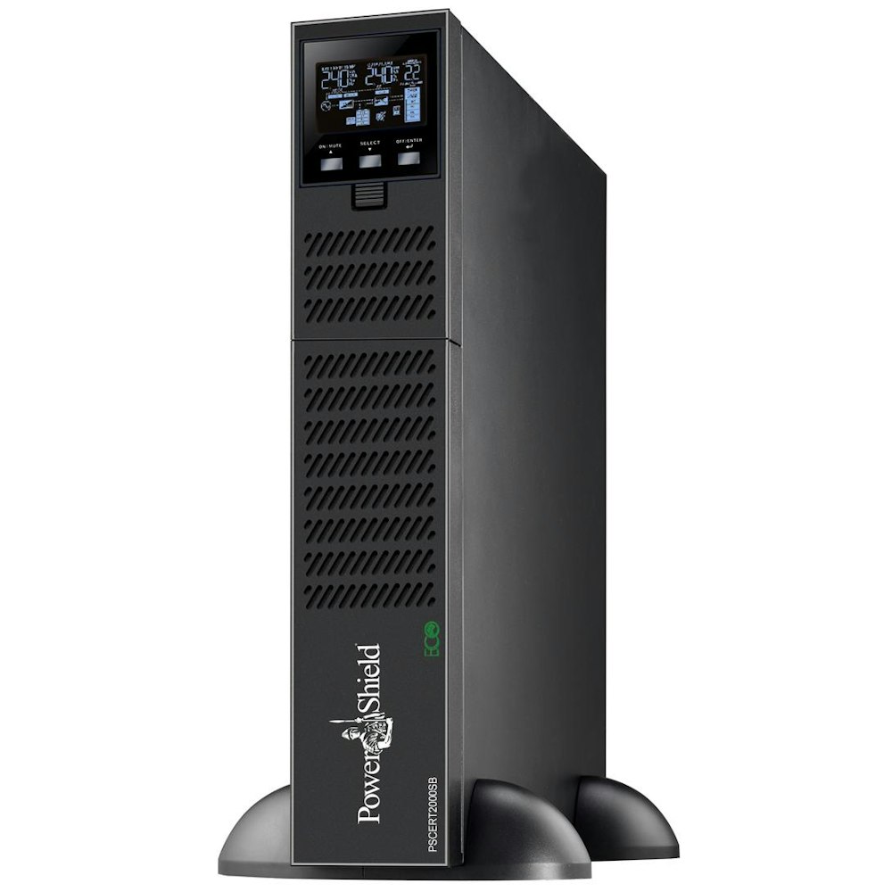 A large main feature product image of PowerShield Centurion RT 2KVA Short Base - True Online Pure Sine Wave Rack/Tower UPS