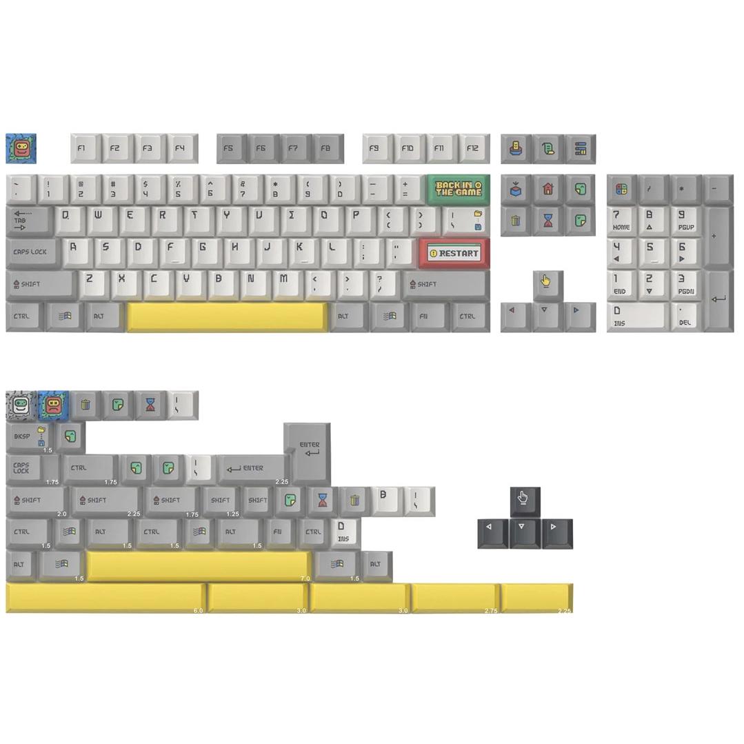 A large main feature product image of Keytok Cherry Back in Game Retro - Dye-Sub PBT Keycap Set (152pcs)