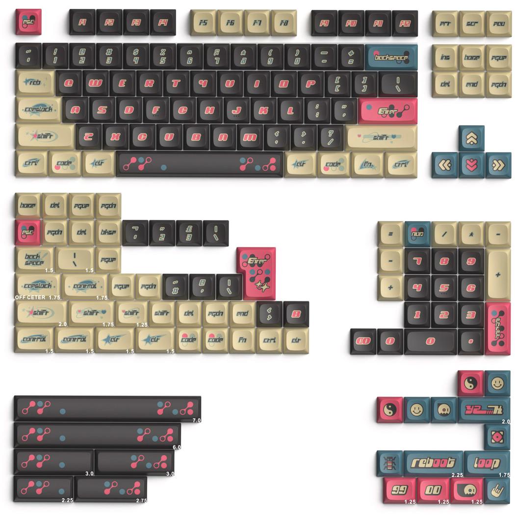 A large main feature product image of Keytok KDA Y2K The Past - Dye-Sub PBT Keycap Set (170pcs)