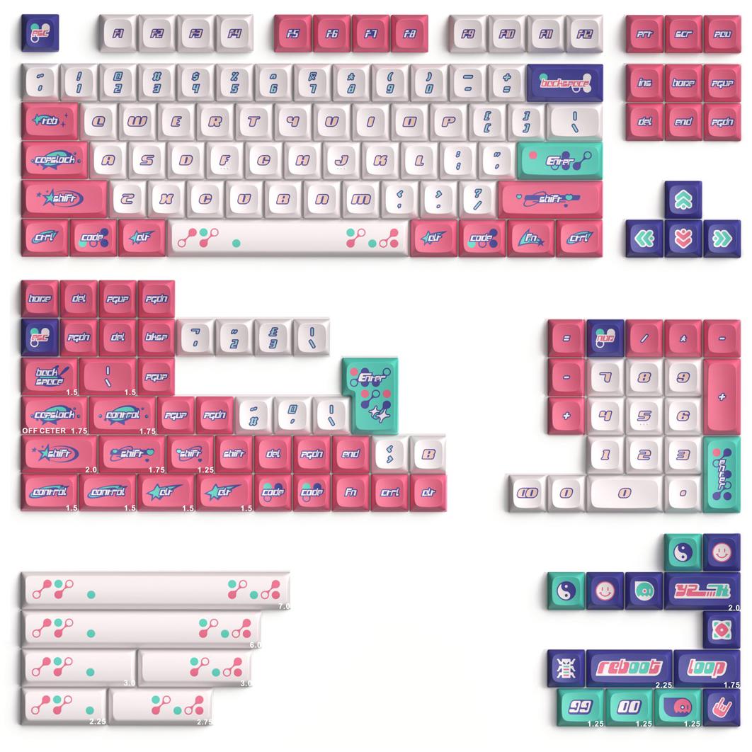 A large main feature product image of Keytok KDA Y2K Wave - Dye-Sub PBT Keycap Set (170pcs)
