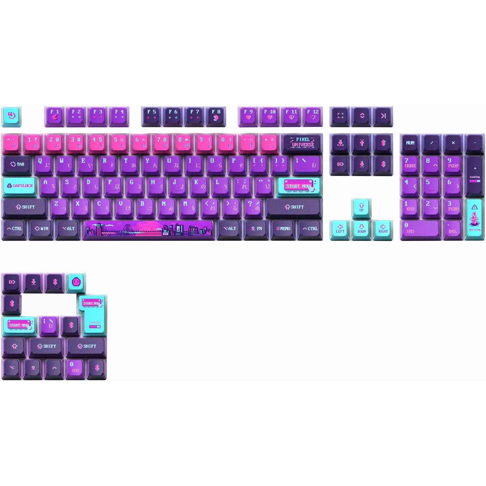 A large main feature product image of Keytok KOL Pixel Universe - Dye-Sub PBT Keycap Set (121pcs)