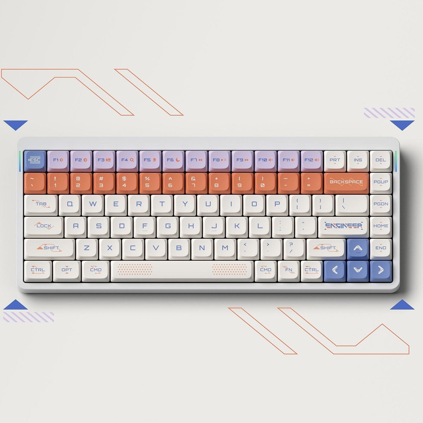 A large main feature product image of Keytok x NuPhy Space Engineer Bright - Dye-Sub PBT Low-Profile Keycap Set (117pcs)