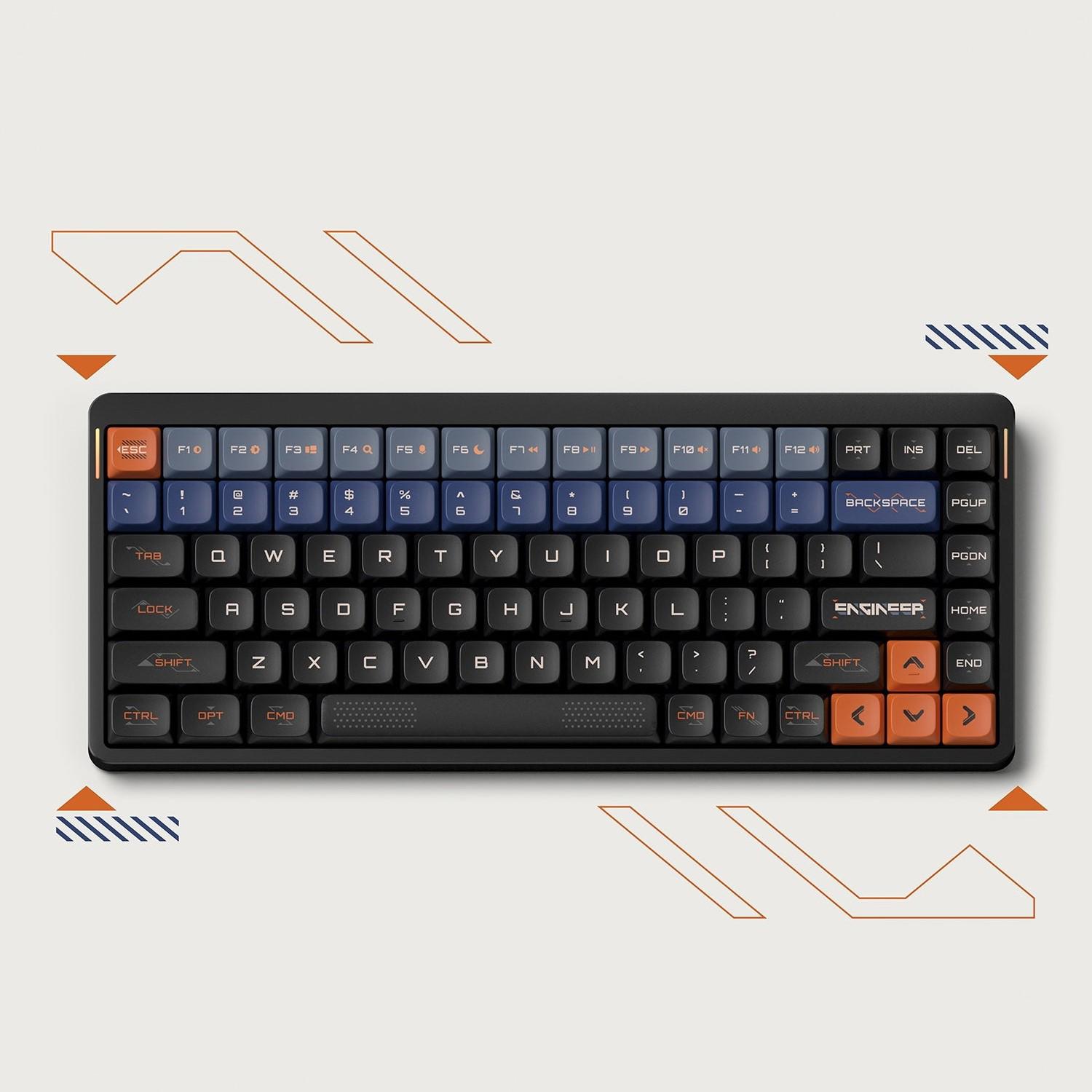 A large main feature product image of Keytok x NuPhy Space Engineer Dark - Dye-Sub PBT Low-Profile Keycap Set (117pcs)