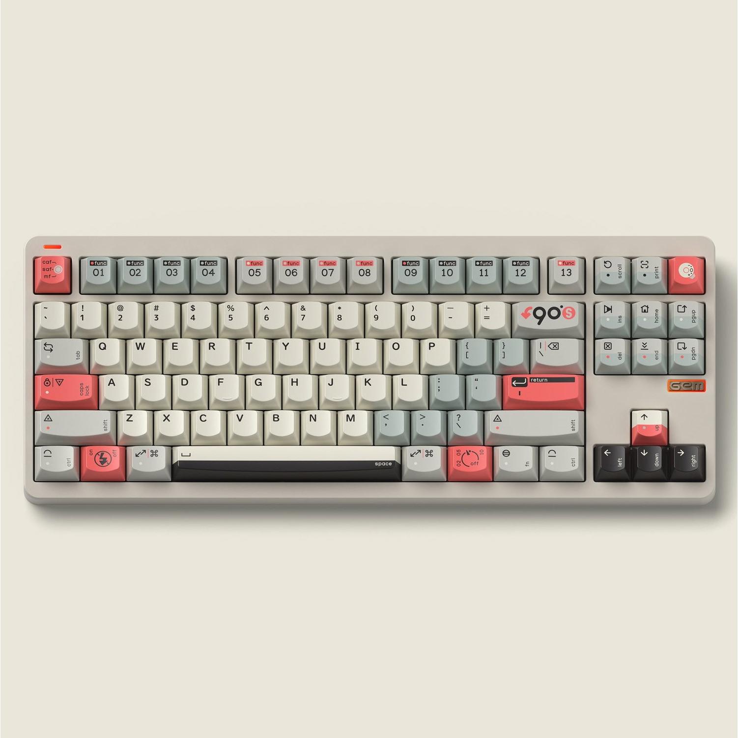 A large main feature product image of Keytok x NuPhy Turn to 90's Smile - Dye-Sub PBT Keycap Set with Resin Artisan Keycap (162pcs)