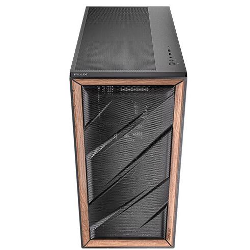 A large main feature product image of Antec Flux - Mid Tower ATX Case (Black)