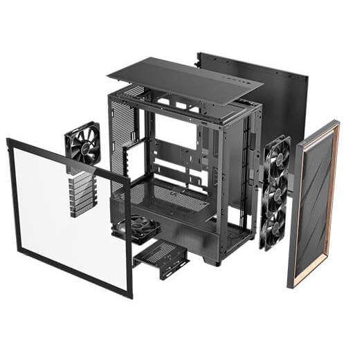 A large main feature product image of Antec Flux - Mid Tower ATX Case (Black)