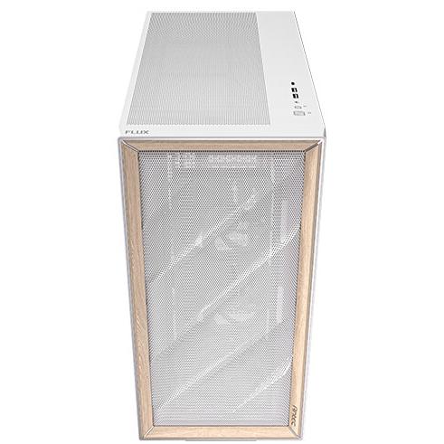 A large main feature product image of Antec Flux - Mid Tower ATX Case (White)