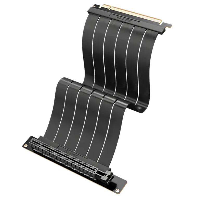 A large main feature product image of Antec PCIe 4.0 x16 Riser Cable - 200mm (Black)