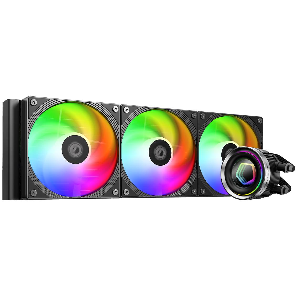 A large main feature product image of ID-COOLING FX360 INF 360mm ARGB AIO Liquid CPU Cooler (Black)