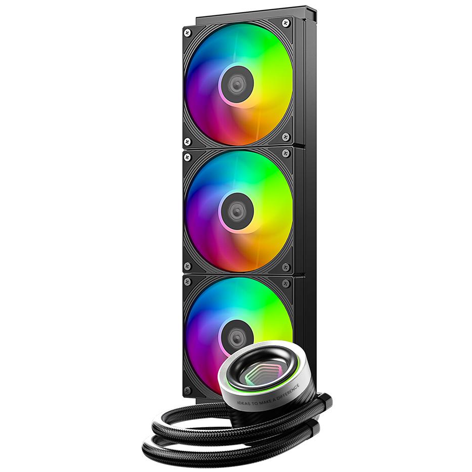 A large main feature product image of ID-COOLING FX360 INF 360mm ARGB AIO Liquid CPU Cooler (Black)