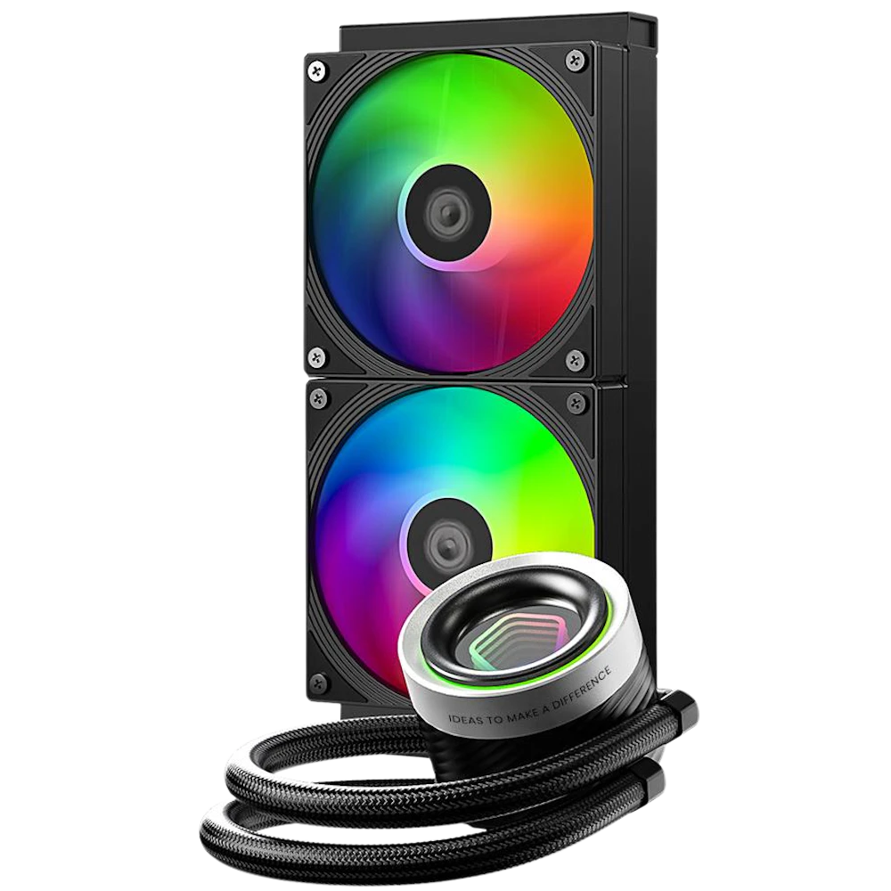 A large main feature product image of ID-COOLING FX240 INF 240mm ARGB AIO Liquid CPU Cooler (Black)