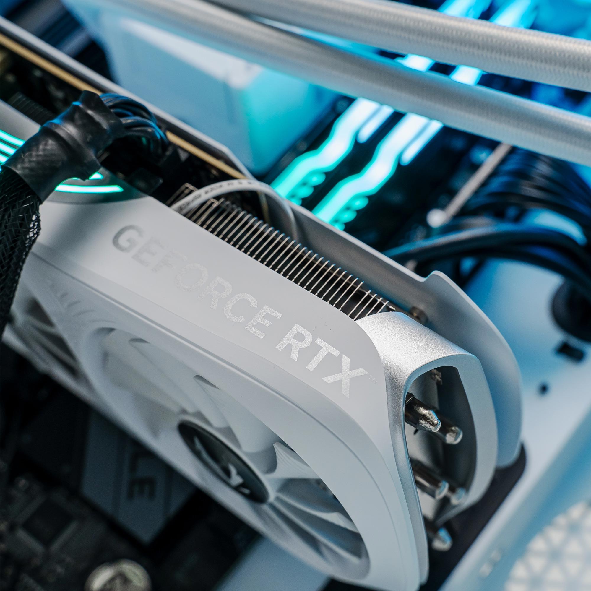 A large main feature product image of PLE Mist 4080 Super Prebuilt Ready To Go Gaming PC