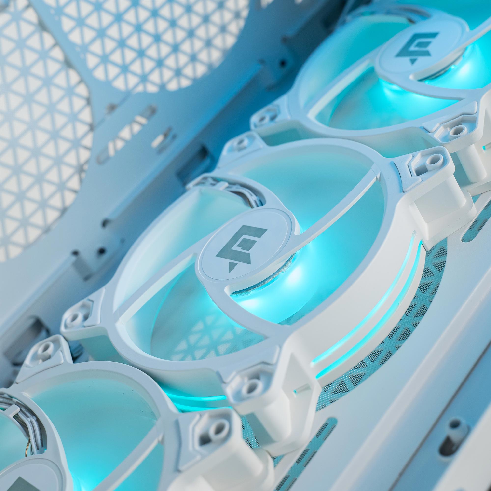 A large main feature product image of PLE Mist 4080 Super Prebuilt Ready To Go Gaming PC