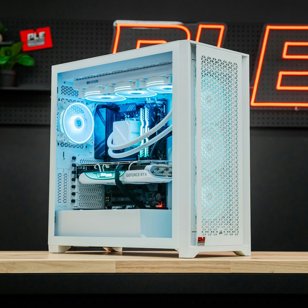 A large main feature product image of PLE Mist 4080 Super Prebuilt Ready To Go Gaming PC