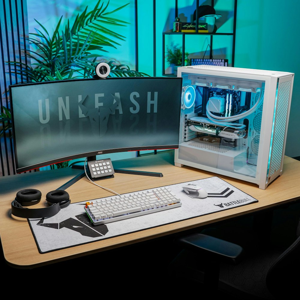 A large main feature product image of PLE Mist 4080 Super Prebuilt Ready To Go Gaming PC