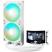 A product image of TRYX PANORAMA OLED - ARGB 240mm AIO Liquid CPU Cooler with 3D Display (White)