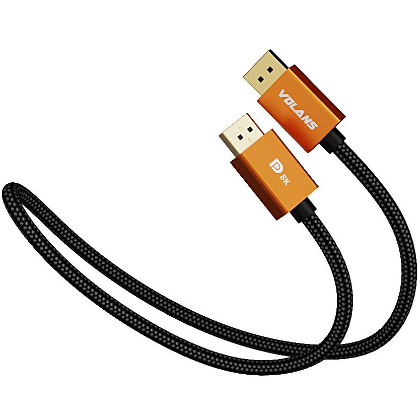 A large main feature product image of Volans Ultra 8K DP to DP Cable V1.4 - 5m