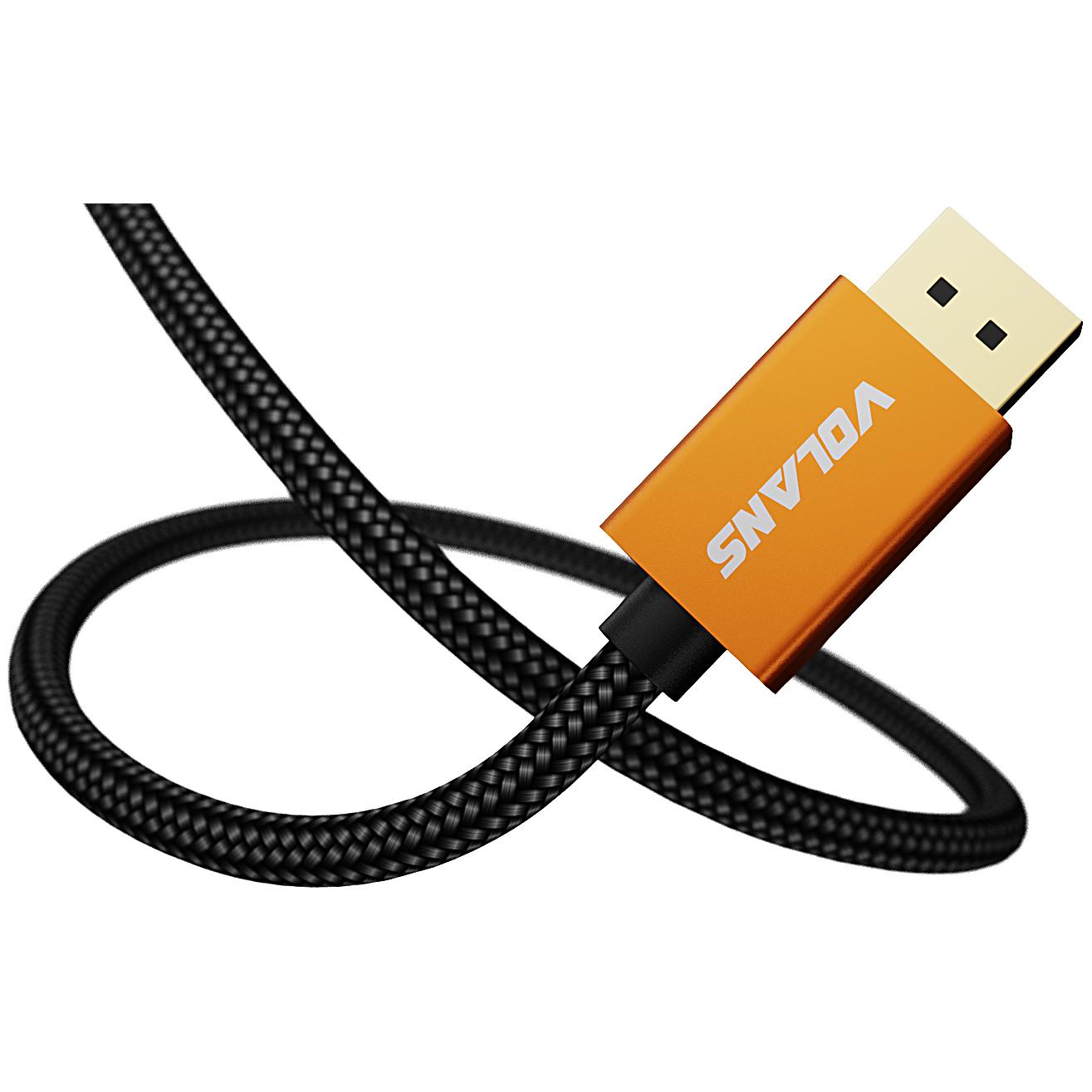 A large main feature product image of Volans Ultra 8K DP to DP Cable V1.4 - 5m