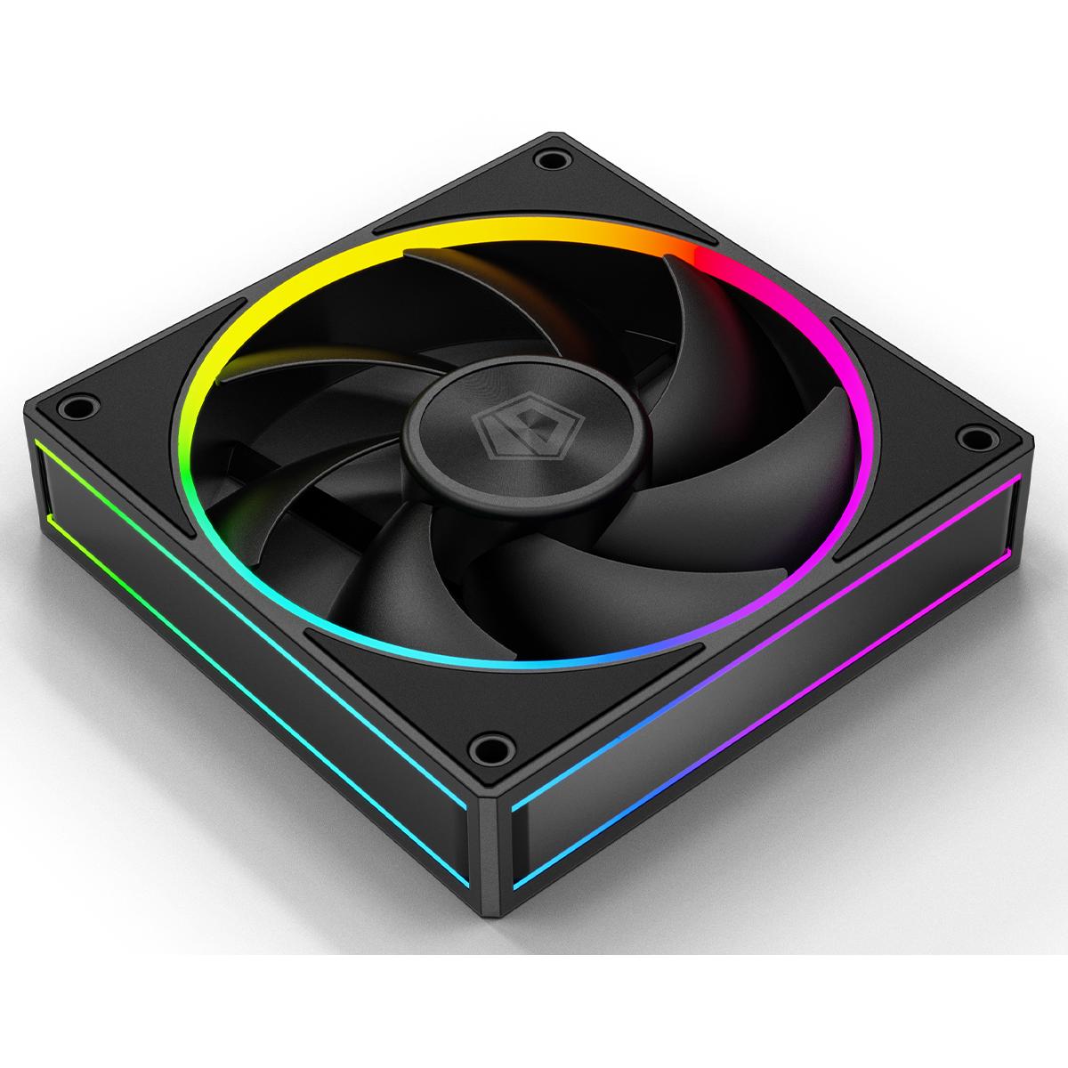A large main feature product image of ID-COOLING AF Series 120mm ARGB Performance PWM Fan 3-Pack (Black)