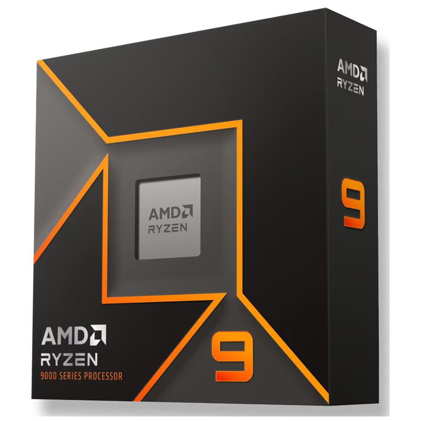 A large main feature product image of AMD Ryzen 9 9900X 12 Core 24 Thread Up To 5.6GHz AM5 - No HSF Retail Box