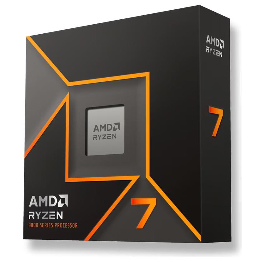 A large main feature product image of AMD Ryzen 7 9700X 8 Core 16 Thread Up To 5.5GHz AM5 - No HSF Retail Box