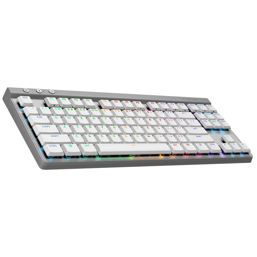 A large main feature product image of Logitech G515 Lightspeed TKL Wireless Gaming Keyboard - White