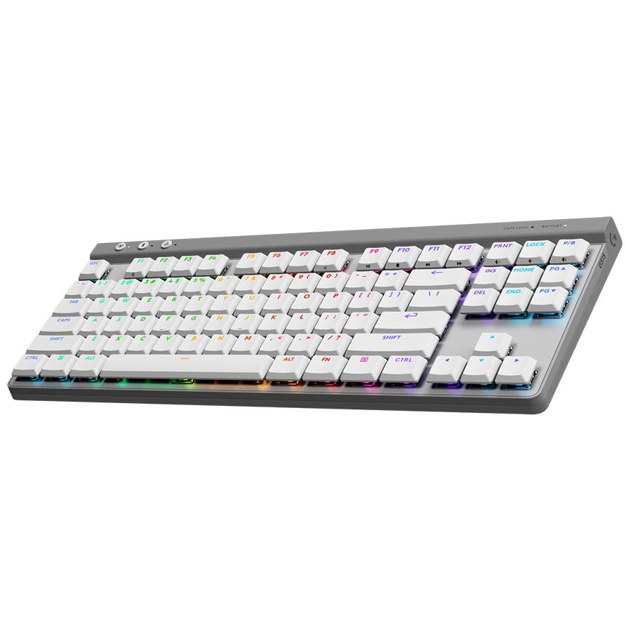 A large main feature product image of Logitech G515 Lightspeed TKL Wireless Gaming Keyboard - White