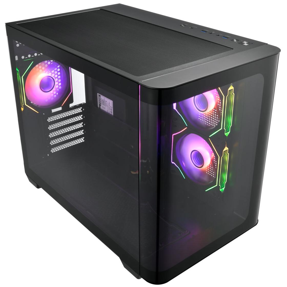 A large main feature product image of FSP S380 - Micro Tower Dual-Chamber Case (Black)