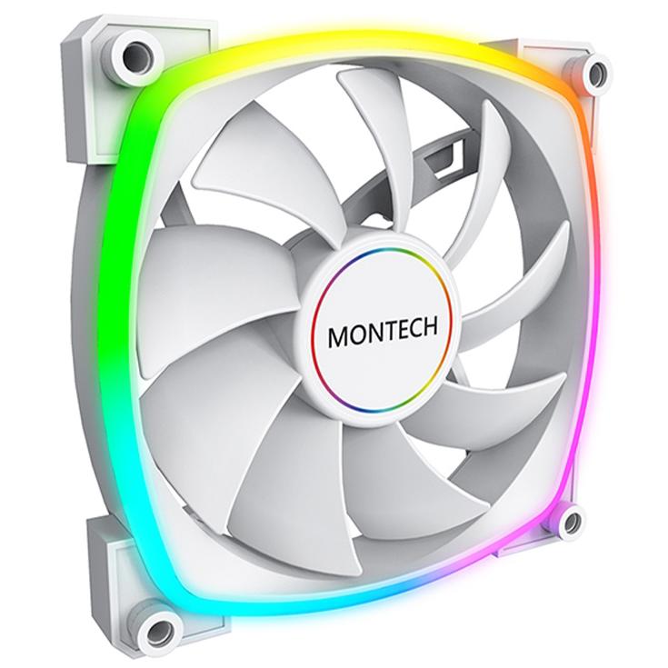 A large main feature product image of Montech AX140 ARGB 140mm PWM Fan (White)