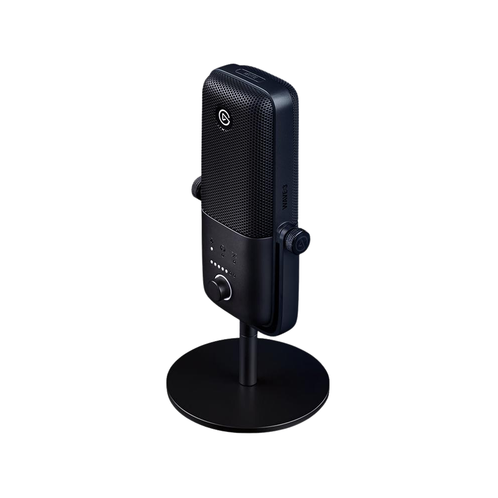 A large main feature product image of Elgato Wave 3 Premium Streaming Microphone - Black