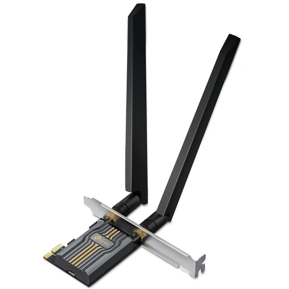 A large main feature product image of TP-Link Archer TBE400E - BE6500 Tri-Band Wi-Fi 7 Bluetooth 5.4 PCIe Adapter