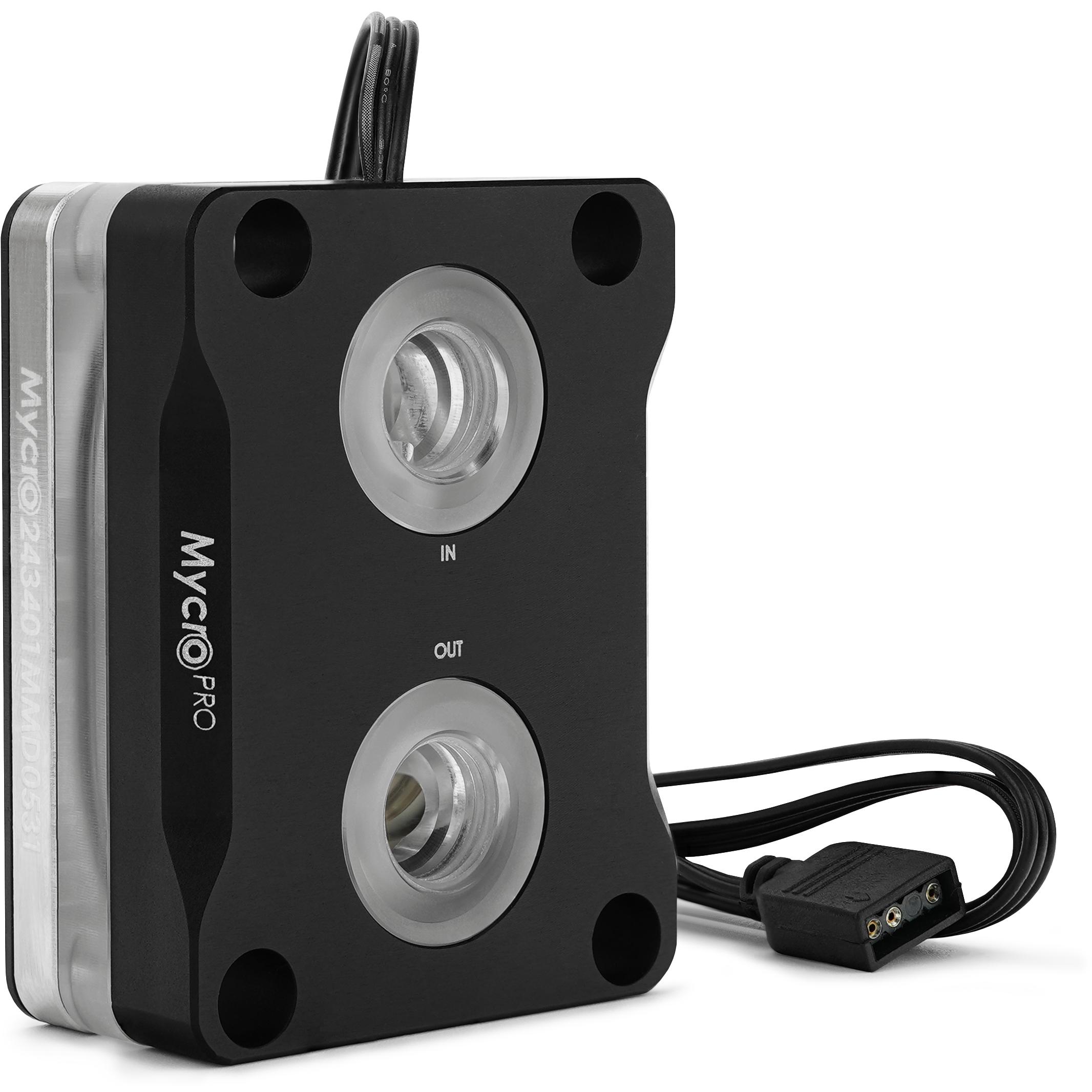 A large main feature product image of Thermal Grizzly Mycro Direct Die Pro RGB - CPU Water Block for Intel LGA1700