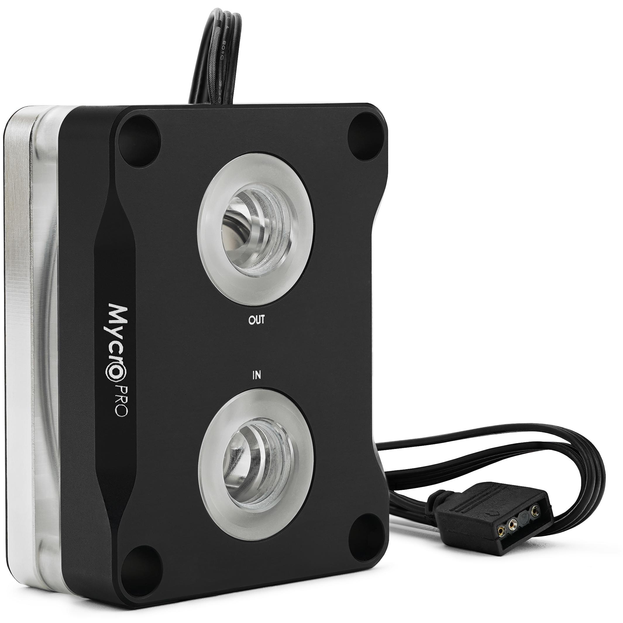 A large main feature product image of Thermal Grizzly Mycro Direct Die Pro RGB - CPU Water Block for AMD AM5