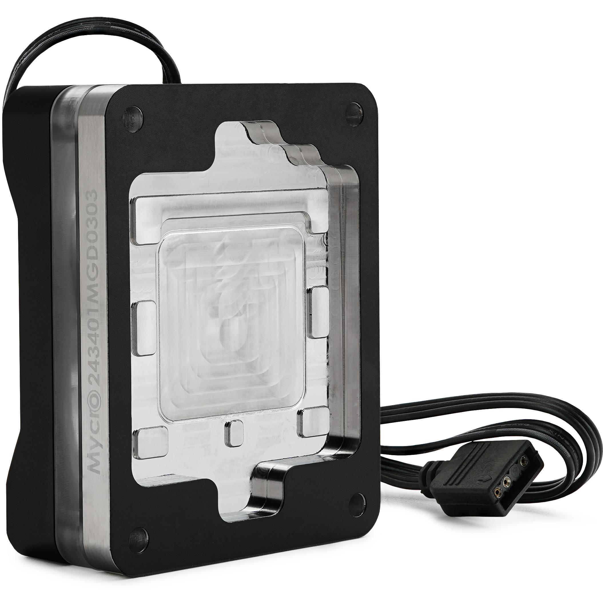 A large main feature product image of Thermal Grizzly Mycro Direct Die Pro RGB - CPU Water Block for AMD AM5