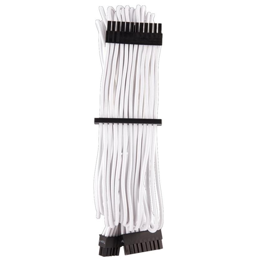 A large main feature product image of Corsair Premium Individually Sleeved PSU Cables Starter Kit Type 4 Gen 4 (White)